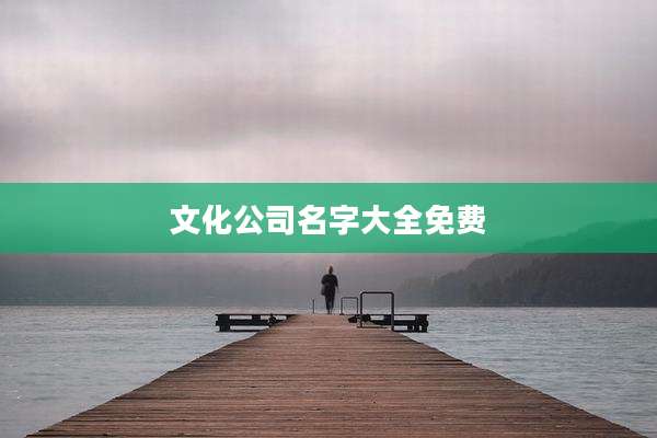 文化公司名字大全免费