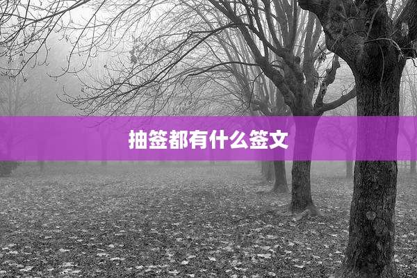 抽签都有什么签文