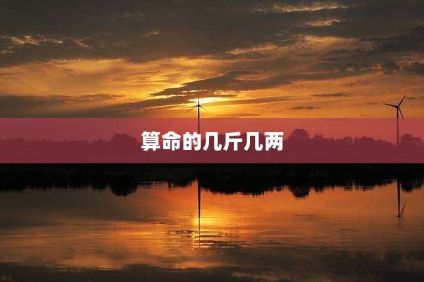 算命的几斤几两