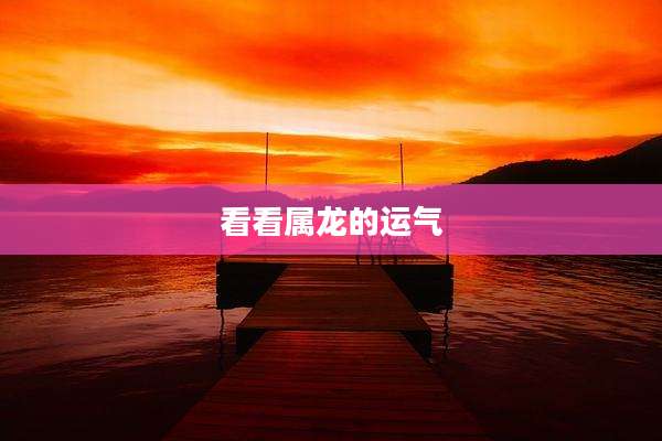 看看属龙的运气