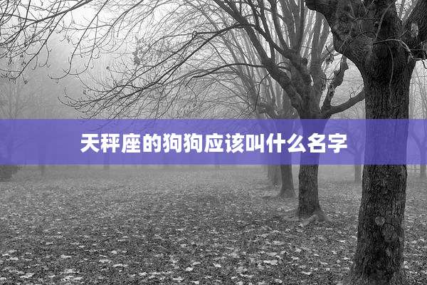 天秤座的狗狗应该叫什么名字