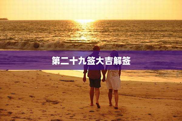 第二十九签大吉解签