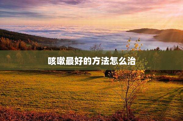 咳嗽最好的方法怎么治