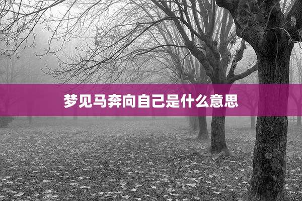梦见马奔向自己是什么意思
