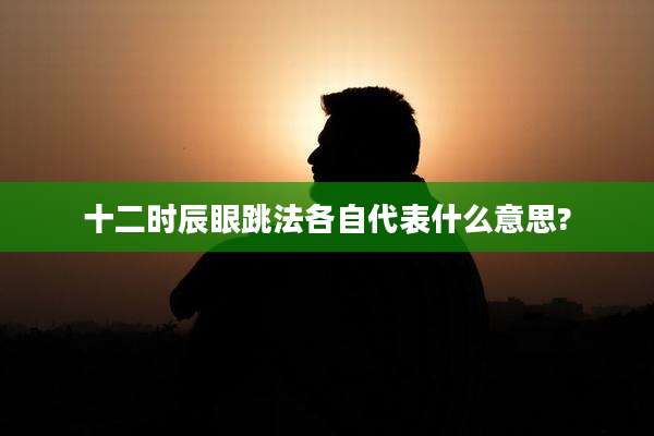 十二时辰眼跳法各自代表什么意思?