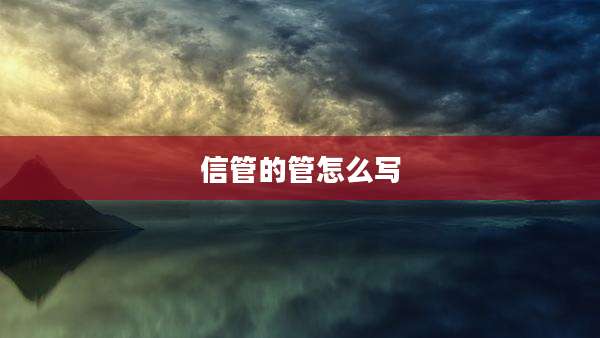信管的管怎么写