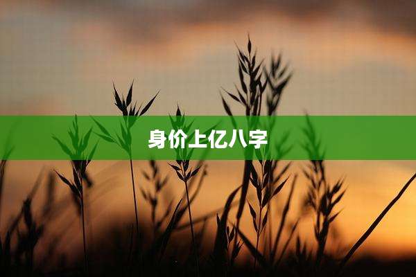 身价上亿八字