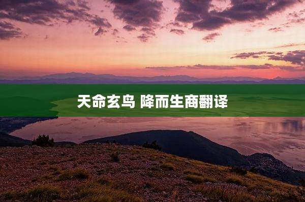 天命玄鸟 降而生商翻译
