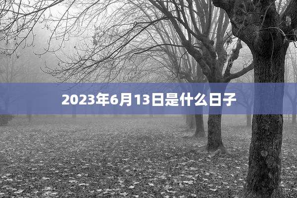 2023年6月13日是什么日子