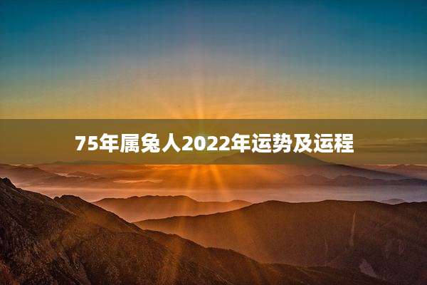 75年属兔人2022年运势及运程