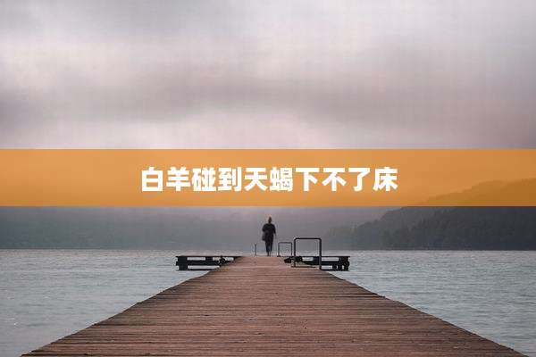白羊碰到天蝎下不了床