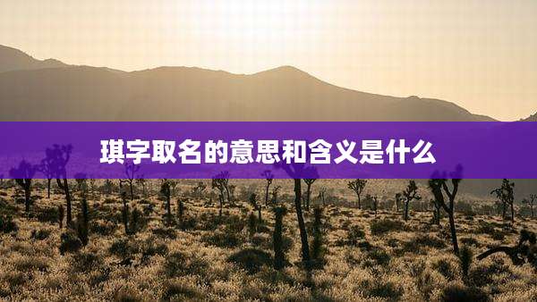 琪字取名的意思和含义是什么