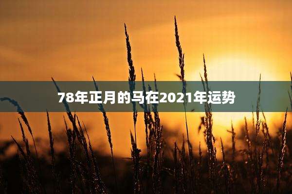78年正月的马在2021年运势