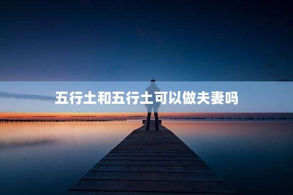 五行土和五行土可以做夫妻吗