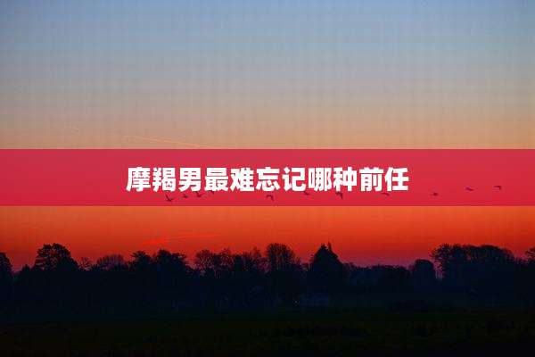 摩羯男最难忘记哪种前任