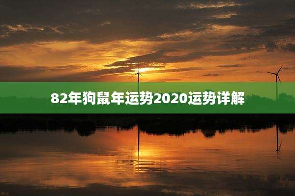 82年狗鼠年运势2020运势详解
