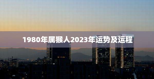 1980年属猴人2023年运势及运程