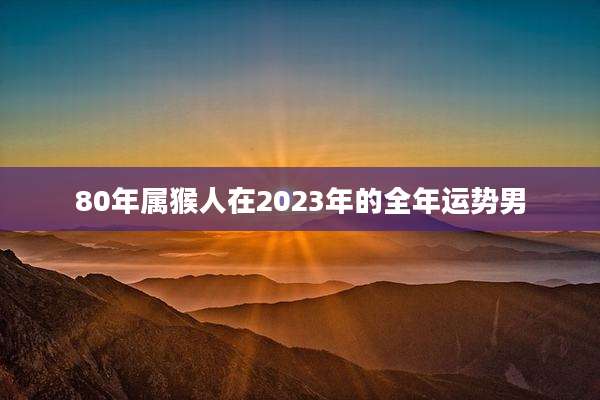 80年属猴人在2023年的全年运势男