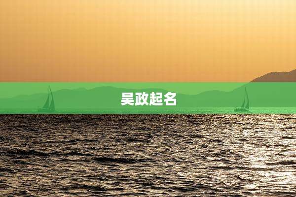 吴政起名