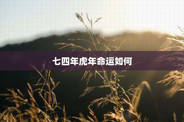 七四年虎年命运如何