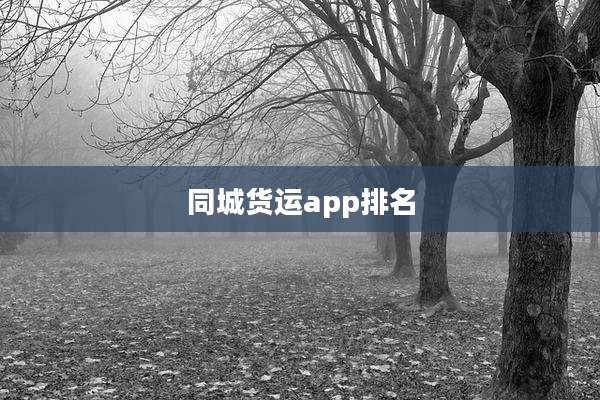 同城货运app排名