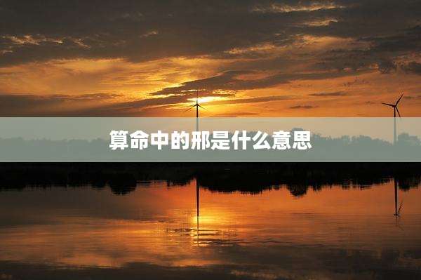 算命中的邢是什么意思