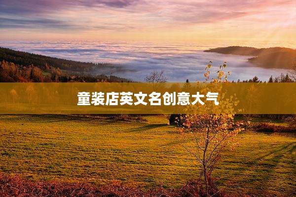 童装店英文名创意大气