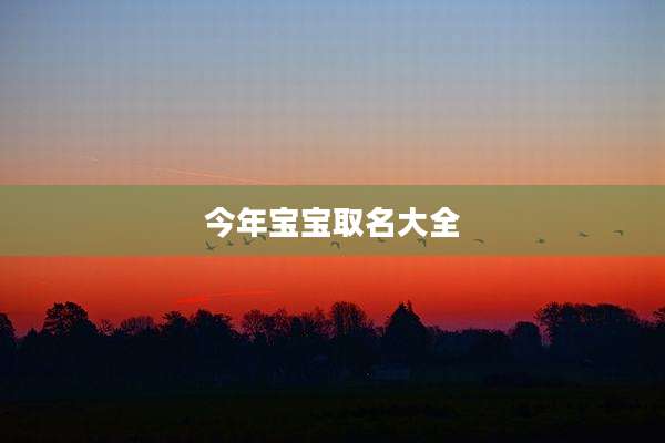 今年宝宝取名大全