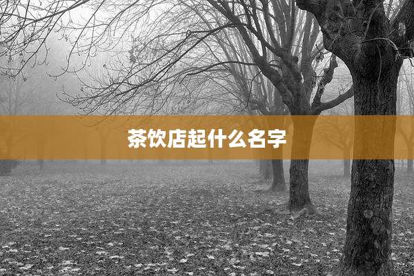 茶饮店起什么名字