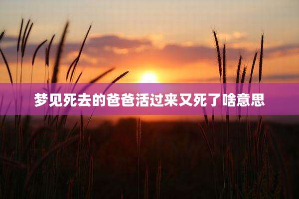 梦见死去的爸爸活过来又死了啥意思