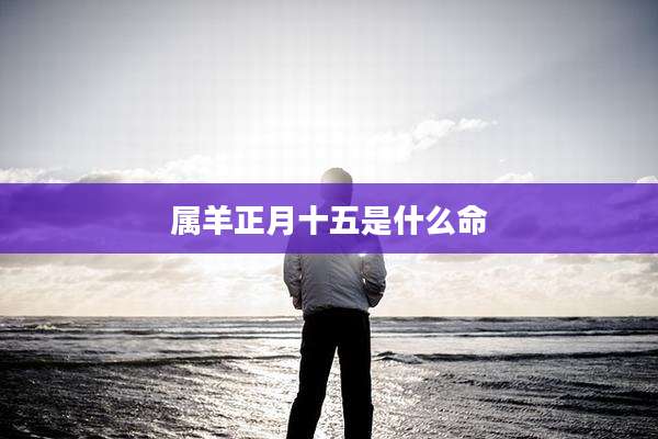 属羊正月十五是什么命