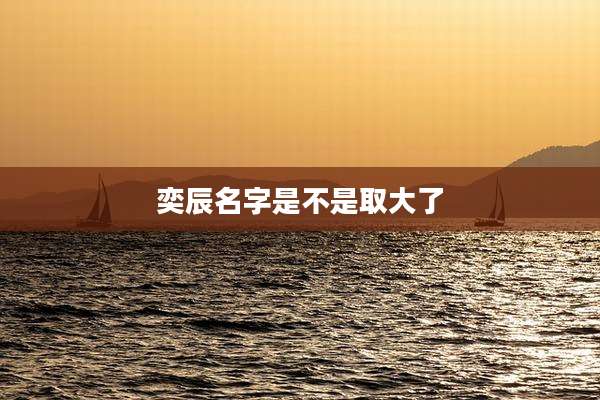 奕辰名字是不是取大了