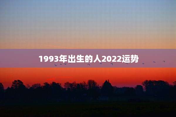 1993年出生的人2022运势