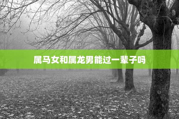 属马女和属龙男能过一辈子吗