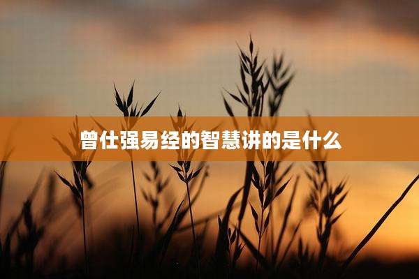 曾仕强易经的智慧讲的是什么