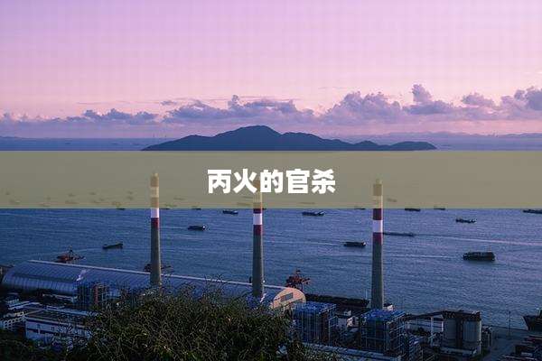 丙火的官杀
