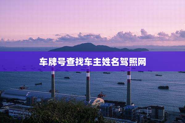 车牌号查找车主姓名驾照网