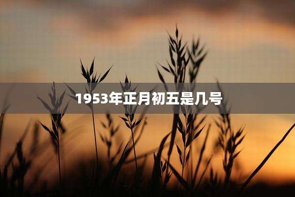 1953年正月初五是几号