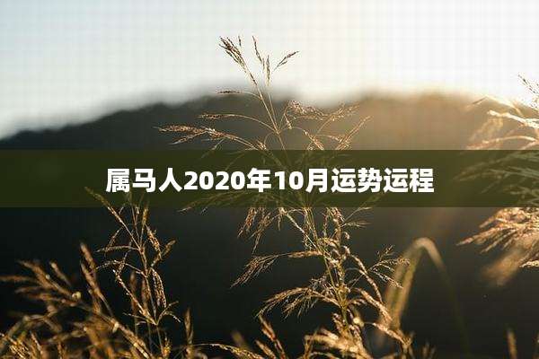 属马人2020年10月运势运程