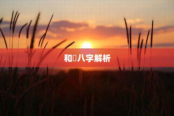 和珅八字解析