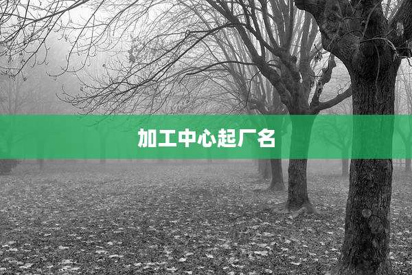加工中心起厂名