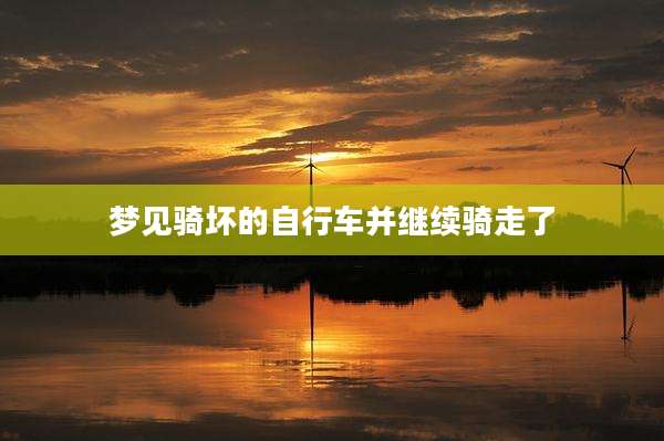 梦见骑坏的自行车并继续骑走了
