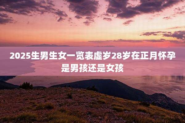 2025生男生女一览表虚岁28岁在正月怀孕是男孩还是女孩
