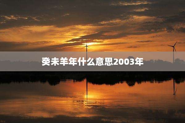 癸未羊年什么意思2003年