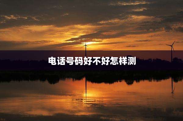 电话号码好不好怎样测
