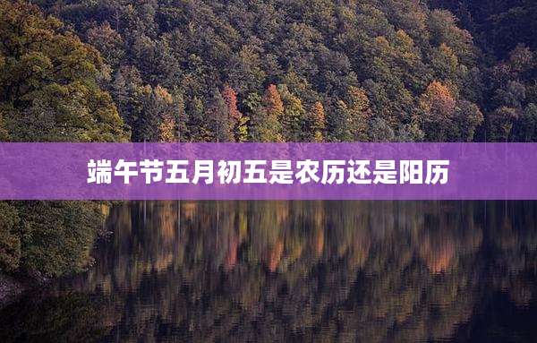 端午节五月初五是农历还是阳历