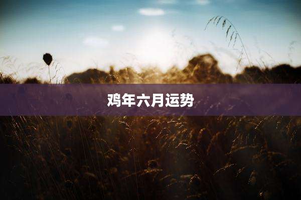 鸡年六月运势