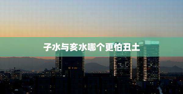 子水与亥水哪个更怕丑土