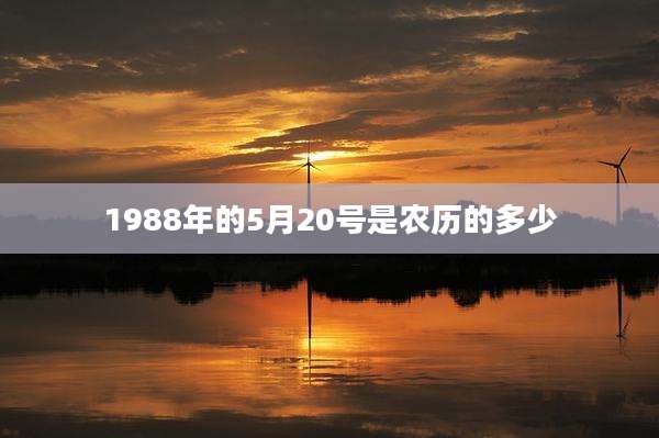 1988年的5月20号是农历的多少