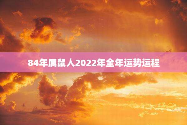 84年属鼠人2022年全年运势运程